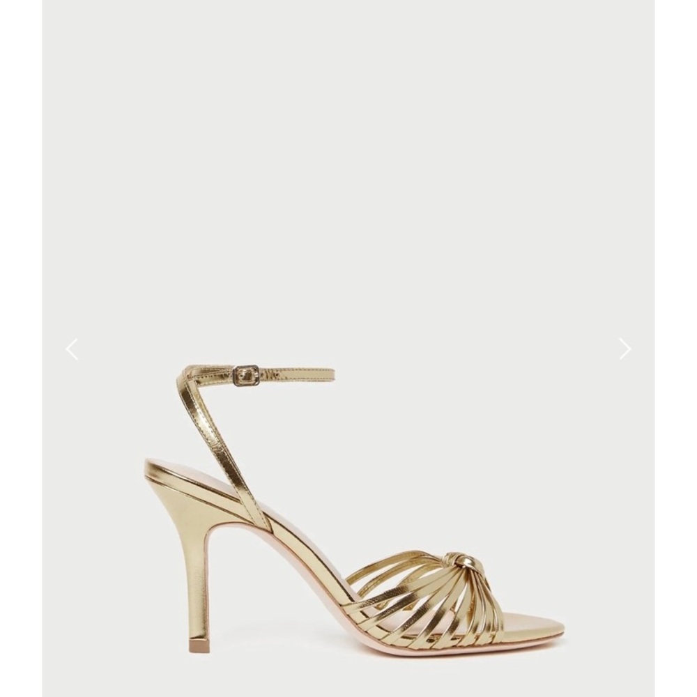 Loeffler Randall Ada Knot Gold Strappy Heels